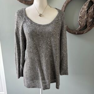 Eileen Fisher Metallic Gray Sweater Size XL